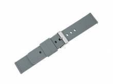 Uhrenarmband 22mm grau Silikon glatt matt mit Schnellwechsel-Stegen (Schlie&szlig;enansto&szlig; 22 mm)