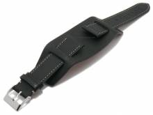 ABVERKAUF: Uhrenarmband Bund Bravus 20mm schwarz Leder Lederunterlage ATELIER FERRER CHANNEL (Schlie&szlig;enansto&szlig; 18 mm)