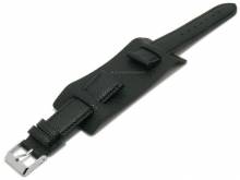 ABVERKAUF: Uhrenarmband Bund Bullhead 18mm schwarz Leder Lederunterlage ATELIER FERRER CHANNEL (Schlie&szlig;enansto&szlig; 16 mm)