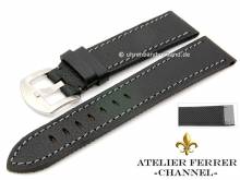 Uhrenarmband Bufalo Xtreme Caucho 18mm schwarz Leder genarbt von ATELIER FERRER CHANNEL (Schlie&szlig;enansto&szlig; 16 mm)