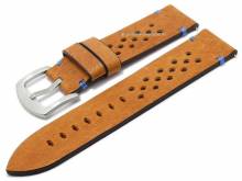 ABVERKAUF: Uhrband Monza 24mm hellbraun Antilope EASY-CLICK blaue Naht ATELIER FERRER CHANNEL (Schlie&szlig;enansto&szlig; 24 mm)