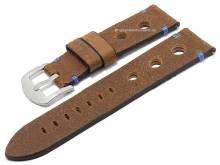 ABVERKAUF: Uhrenband Monaco 24mm braun Antilope EASY-CLICK blaue Naht ATELIER FERRER CHANNEL (Schlie&szlig;enansto&szlig; 22 mm)