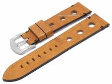 Uhrenband Monaco 22mm hellbraun Antilope EASY-CLICK rustikal Naht braun ATELIER FERRER CHANNEL (Schlie&szlig;enansto&szlig; 20 mm)