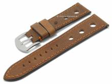 Uhrenband Monaco Classic 22mm braun Antilope EASY-CLICK orange Naht ATELIER FERRER CHANNEL (Schlie&szlig;enansto&szlig; 20 mm)