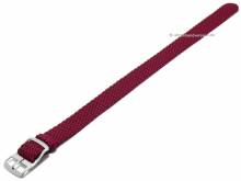 Basic Uhrenarmband 12mm purpur-rot Perlon/Textil Durchzugsband