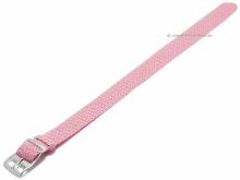 Basic Uhrenarmband 12mm rosa Perlon/Textil Durchzugsband