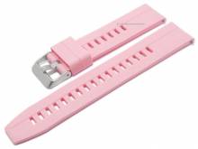 Uhrenarmband 22mm rosa Silikon glatt leichter Rundansto&szlig; mit Schnellwechsel-Stegen (Schlie&szlig;enansto&szlig; 22 mm)