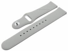 Basic-Uhrenarmband 22mm grau Silikon glatt matt mit Schnellwechsel-Stegen (Schlie&szlig;enansto&szlig; 22 mm)