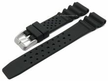 Preistipp: Uhrenarmband 20mm schwarz Silikon im Taucher-Style matt (Schließenanstoß 18 mm)