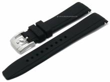 Uhrenarmband 22mm schwarz Silikon matt mit Rundansto&szlig; (Schlie&szlig;enansto&szlig; 18 mm)