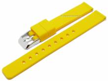 Basic-Uhrenarmband 12mm gelb Silikon matt glatt mit Schnellwechsel-Stegen (Schlie&szlig;enansto&szlig; 12 mm)