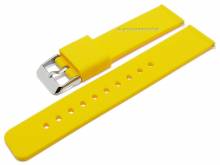 Basic-Uhrenarmband 18mm gelb Silikon matt glatt mit Schnellwechsel-Stegen (Schließenanstoß 18 mm)