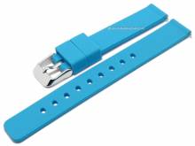 Basic-Uhrenarmband 14mm hellblau Silikon matt glatt mit Schnellwechsel-Stegen (Schlie&szlig;enansto&szlig; 14 mm)