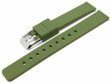 Basic-Uhrenarmband 12mm gr&uuml;n Silikon matt glatt mit Schnellwechsel-Stegen (Schlie&szlig;enansto&szlig; 12 mm)