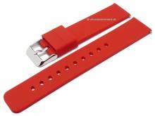 Basic-Uhrenarmband 18mm rot Silikon matt glatt mit Schnellwechsel-Stegen (Schließenanstoß 18 mm)