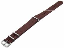 Preistipp: Uhrenarmband 18mm dunkelbraun Nylon zweilagiges Durchzugsband im NATO-Style