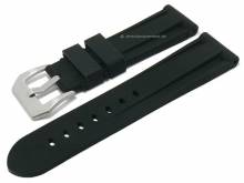 PREISTIPP: Uhrenarmband 22mm schwarz Silikon Breitdorn (Schließenanstoß 20 mm)