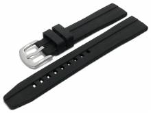 Uhrenarmband XL (Ackkb121) 18mm schwarz Silikon mit L&auml;ngsnut matt (Schlie&szlig;enansto&szlig; 16 mm)