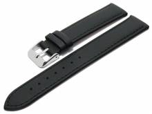 PREISTIPP: Uhrenarmband (Ackla120) 21mm schwarz Leder abgen&auml;ht glatt (Schlie&szlig;enansto&szlig; 18 mm)