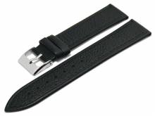 PREISTIPP: Uhrenarmband (Acklb113) 18mm schwarz Leder abgen&auml;ht genarbt flach (Schlie&szlig;enansto&szlig; 16 mm)
