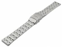 Basic-Uhrenarmband 20mm silberfarben Edelstahl gefaltet teilweise poliert mit Sicherheitsfaltschlie&szlig;e