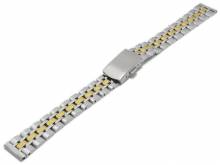 Preistipp: Uhrenarmband 12mm bicolor Edelstahl massiv teilweise poliert mit Faltschlie&szlig;e