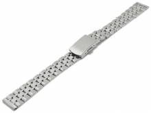 Preistipp: Uhrenarmband 12mm silberfarben Edelstahl massiv teilweise poliert mit Faltschlie&szlig;e
