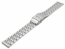 Uhrenarmband 20mm Edelstahl massiv teilweise poliert mit Schnellwechsel-Stegen & Sicherheits-Faltschlie&szlig;e