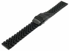 Preistipp: Uhrenarmband 20mm schwarz Edelstahl massiv teilweise poliert Sicherheits-Faltschlie&szlig;e