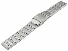 Basic-Uhrenarmband 20mm silberfarben Edelstahl poliert mit Sicherheits-Faltschlie&szlig;e