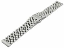 Uhrenarmband 22mm silberfarben Edelstahl massiv poliert mit EASY-CLICK & Butterfly-Faltschlie&szlig;e