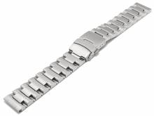 Basic-Uhrenarmband 20mm silberfarben Edelstahl teilweise poliert mit Sicherheits-Faltschlie&szlig;e