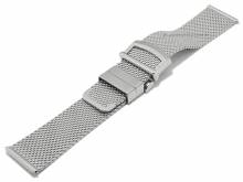 Uhrenarmband 20mm silberfarben Milanaise Edelstahl mittelschweres Geflecht mit EASY-CLICK