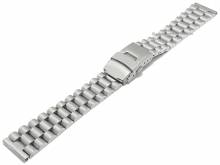 Uhrenarmband 20mm silberfarben Edelstahl massiv geb&uuml;rstet mit Sicherheitsfaltschlie&szlig;e