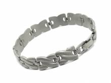 Schmuck-Armband Titan Gliederband titanfarben Flecht-Look von Vollmer - Bandl&auml;nge ca. 19cm