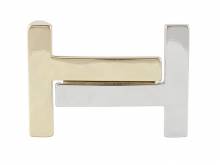 G&uuml;rtelschlie&szlig;e Metall silberfarben/goldfarben Motiv H-Form passend f&uuml;r G&uuml;rtelbreite 40 mm