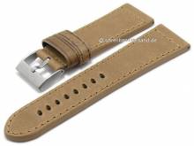 Uhrenarmband Vintage 26mm beige Leder vegetabil gegerbt abgen&auml;ht von BECO (Schlie&szlig;enansto&szlig; 22 mm)