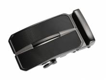 ABVERKAUF: Automatik-Gürtelschließe/Klemmschließe Fuse Metall schwarz-silberfarben Karbon-Look für Gürtelbreite 35mm