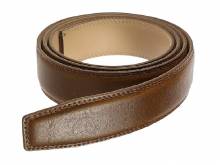ABVERKAUF: Lederg&uuml;rtel f&uuml;r Automatikschlie&szlig;en (o. Schlie&szlig;e) mittelbraun genarbt k&uuml;rzbar - L&auml;nge 130cm (Breite 3,5 cm)