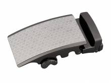 ABVERKAUF: Automatik-Gürtelschließe/Klemmschließe Metal Gaufr Metall schwarz-titanfarben für Gürtelbreite 35mm