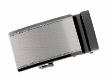 ABVERKAUF: Automatik-Gürtelschließe/Klemmschließe Inca Metall schwarz-graubeige mit Ornamenten für Gürtelbreite 35mm