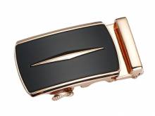 ABVERKAUF: Automatik-Gürtelschließe/Klemmschließe Laser dore Metall rosgoldfarben/schwarz für Gürtelbreite 35mm