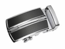 ABVERKAUF: Automatik-Gürtelschließe/Klemmschließe Liane Noir Chrome Metall silberfarben/schwarz für Gürtelbreite 35mm