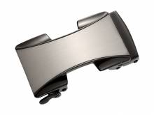 ABVERKAUF: Automatik-Gürtelschließe/Klemmschließe Hache Mat Metall schwarz/silberfarben für Gürtelbreite 35mm