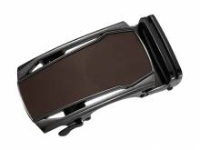 ABVERKAUF: Automatik-Gürtelschließe/Klemmschließe Metal Marron Metall schwarz/dunkelbraun für Gürtelbreite 35mm
