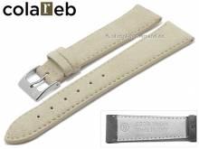 Uhrenarmband Ecosuede 16mm beige Synthetik velourartig VEGAN von COLAREB (Schließenanstoß 14 mm)