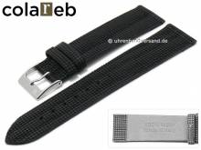 ABVERKAUF: Uhrenarmband Wooden 22mm schwarz Holz/Synthetik Karomuster VEGAN von COLAREB (Schlie&szlig;enansto&szlig; 20 mm)