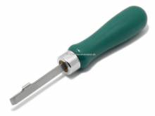 Sprungdeckelöffner mit Griff für eingepresste Gehäusedeckel Klingenbreite 6mm und 7,4mm
