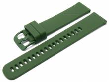 Preistipp: Uhrenarmband 22mm dunkelgr&uuml;n Silikon mit Schnellwechsel-Federstegen f&uuml;r sportive Uhren & Smartwatches