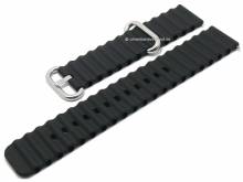 Uhrenarmband CsKB43 20mm schwarz Silikon mit Schnellwechsel-Federstegen f&uuml;r Smartwatches etc.
